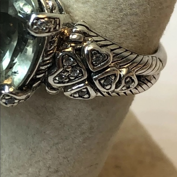 JUDITH Ripka 925 SS prasiolite size 7 ring - Picture 7 of 15